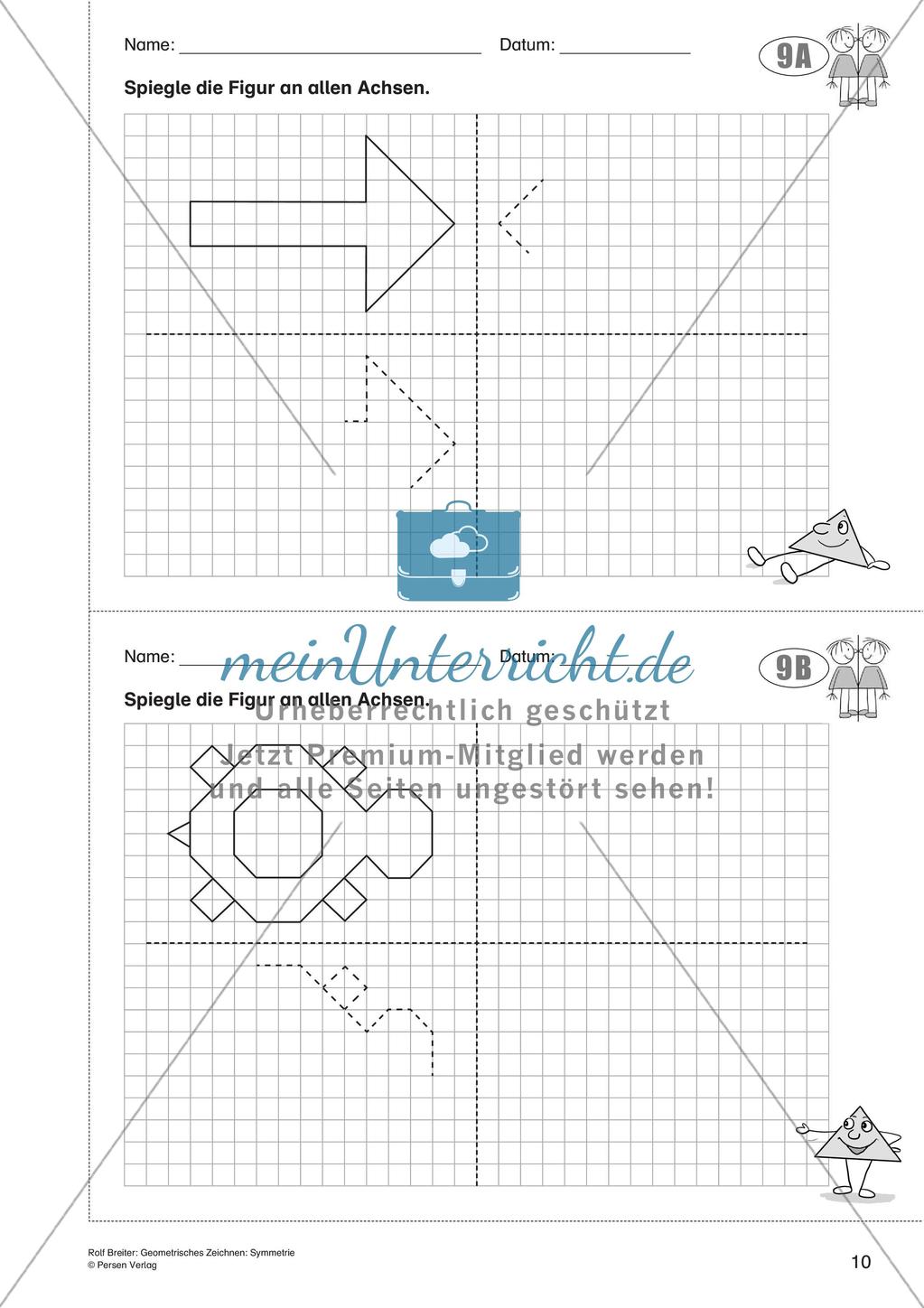 Geometrisches Zeichnen: Symmetrie Preview 12