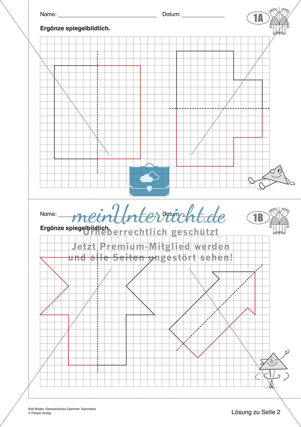 Geometrisches Zeichnen: Symmetrie Preview 15