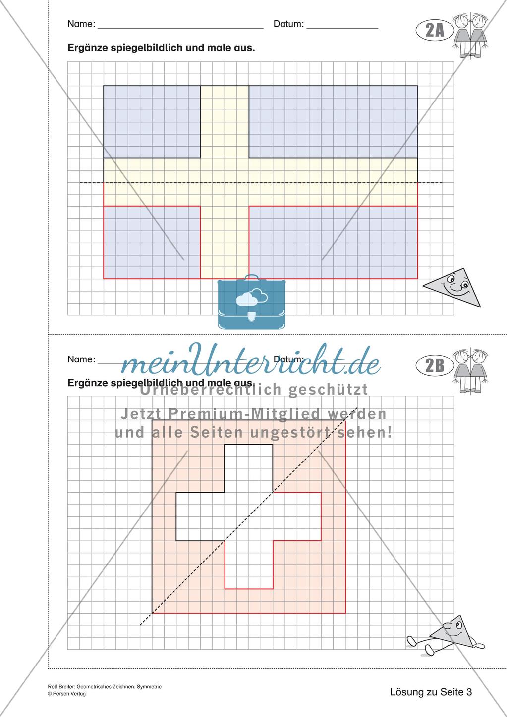 Geometrisches Zeichnen: Symmetrie Preview 16