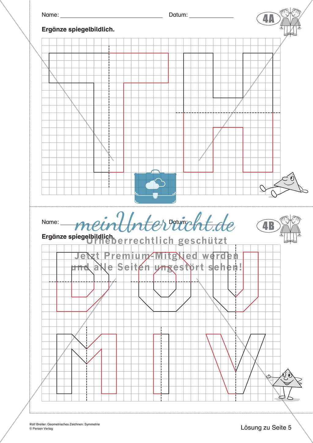 Geometrisches Zeichnen: Symmetrie Preview 18