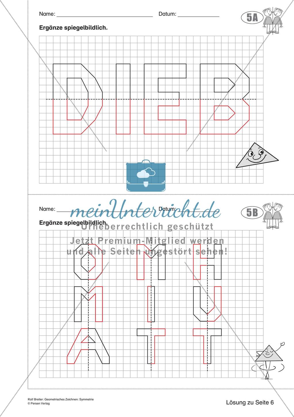 Geometrisches Zeichnen: Symmetrie Preview 19