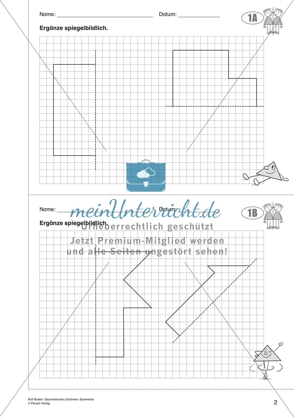 Geometrisches Zeichnen: Symmetrie Preview 4