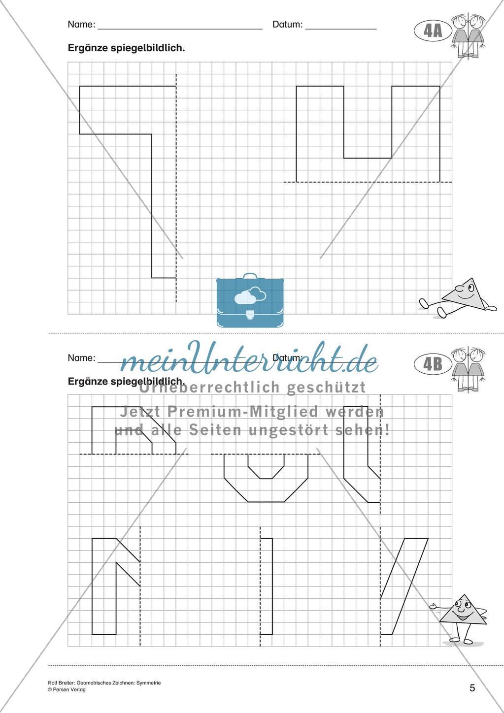 Geometrisches Zeichnen: Symmetrie Preview 7