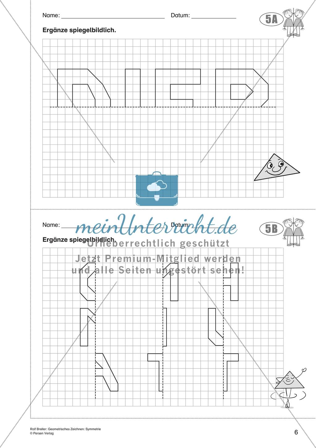 Geometrisches Zeichnen: Symmetrie Preview 8