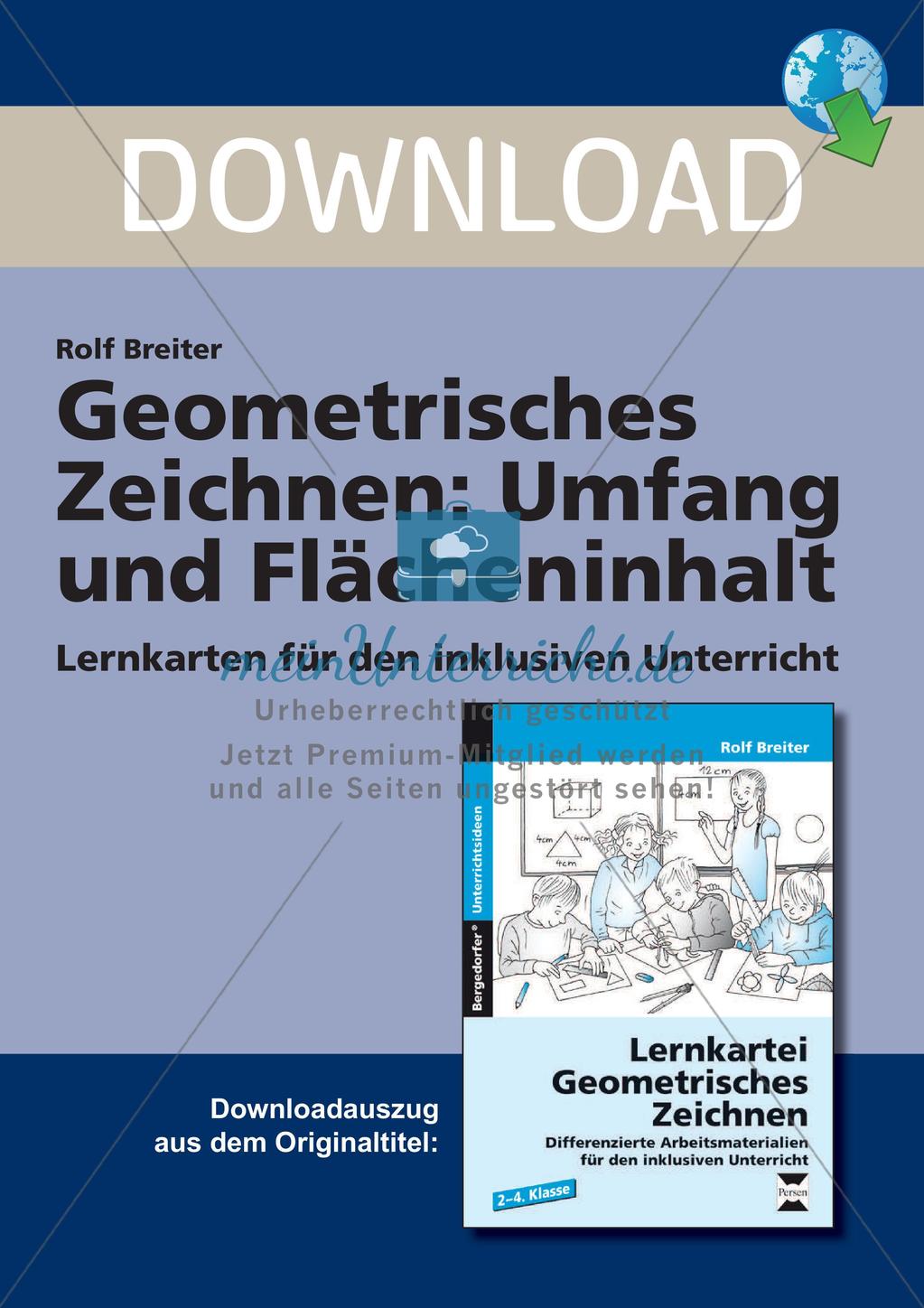 Geometrisches Zeichnen: Umfang und Flächeninhalt Preview 1