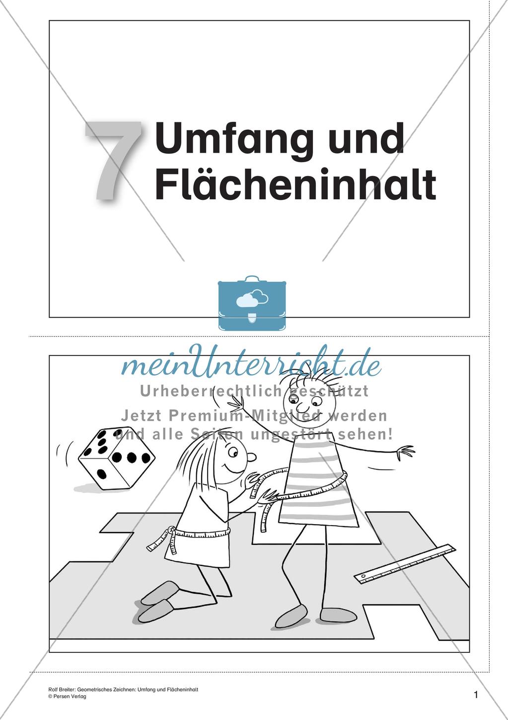 Geometrisches Zeichnen: Umfang und Flächeninhalt Preview 3