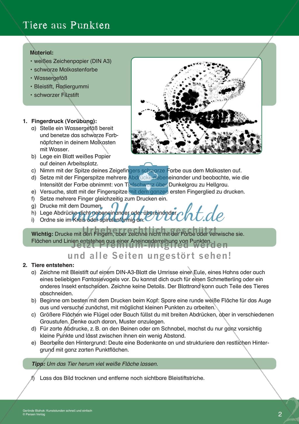 Künstlerische Miniprojekte: Tiere aus Punkten Preview 4