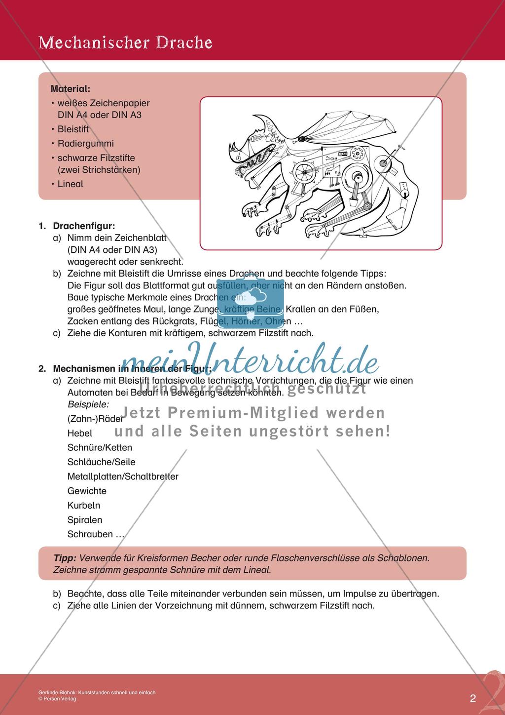 Künstlerische Miniprojekte: Mechanischer Drache Preview 4