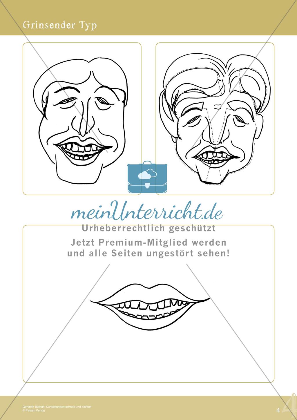 Künstlerische Miniprojekte: Karikatur-Porträt Preview 6