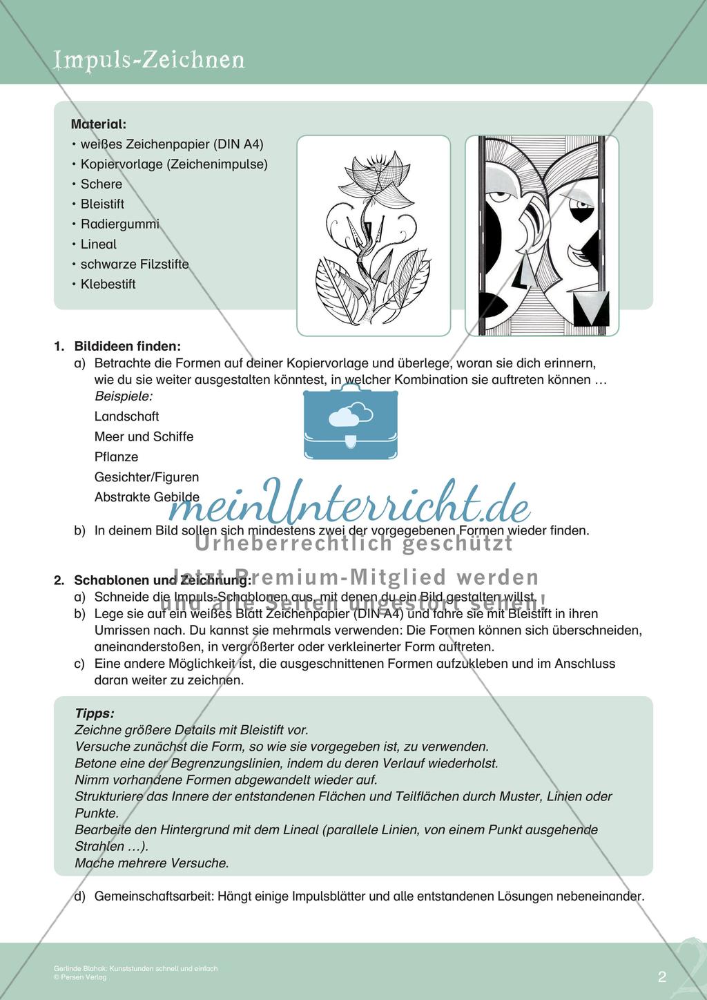 Künstlerische Miniprojekte: Impuls-Zeichnen Preview 4