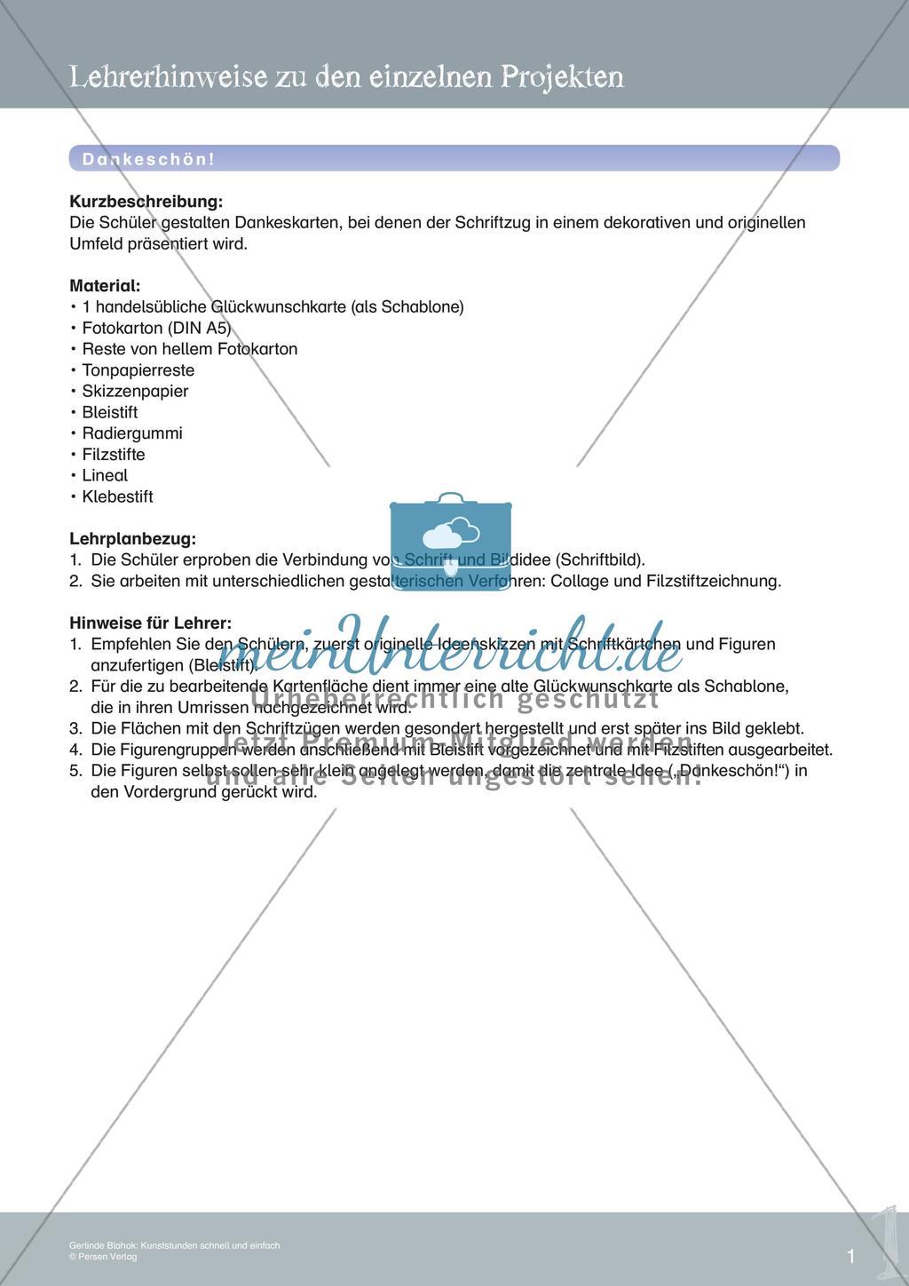 Künstlerische Miniprojekte: Dankeskarte Preview 3