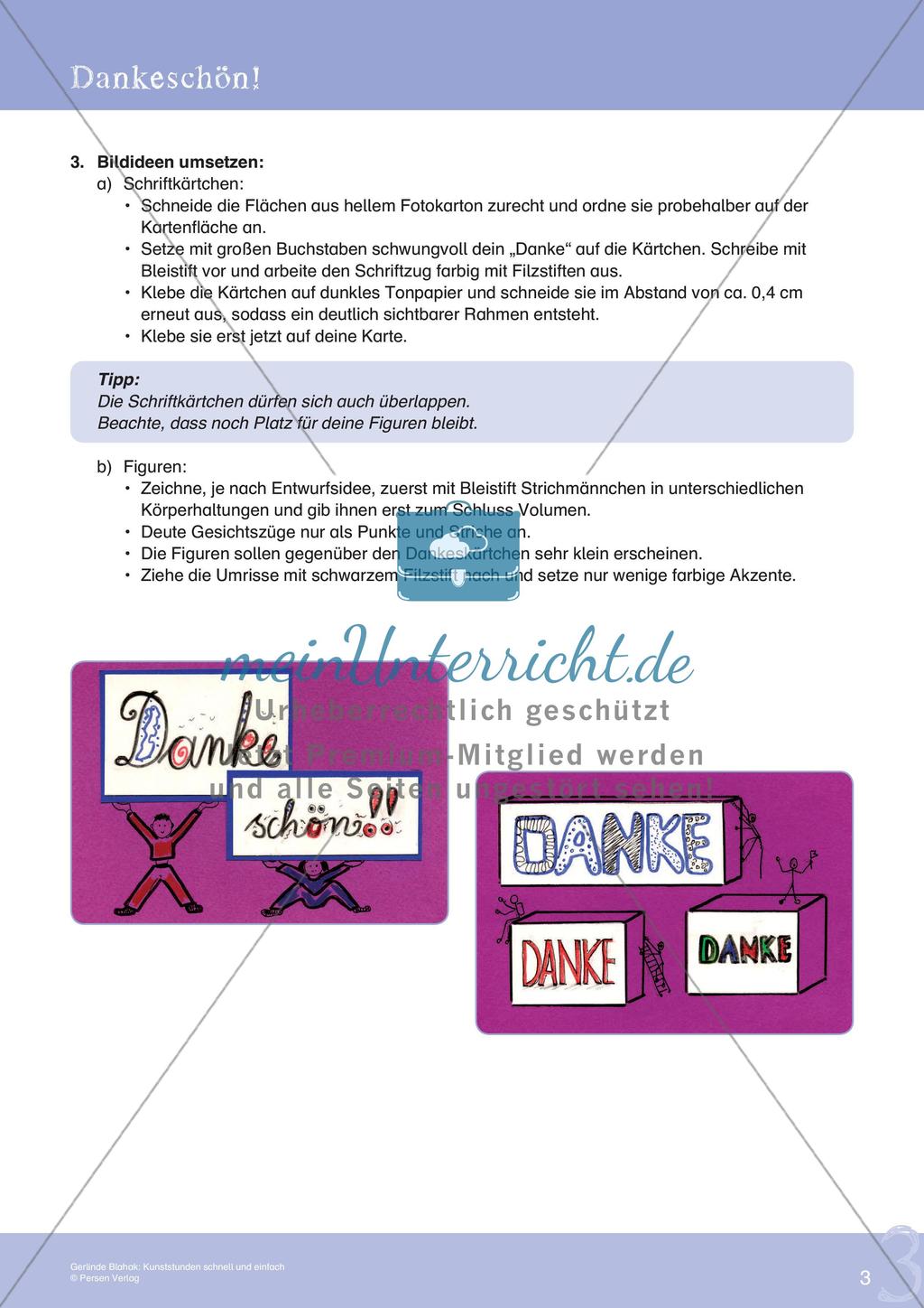 Künstlerische Miniprojekte: Dankeskarte Preview 5