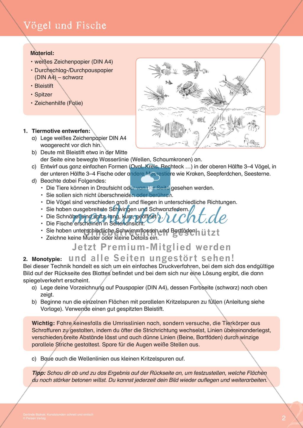 Künstlerische Miniprojekte: Vögel und Fische Preview 4