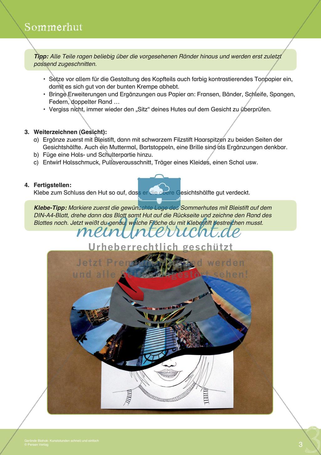 Künstlerische Miniprojekte: Sommerhut Preview 5