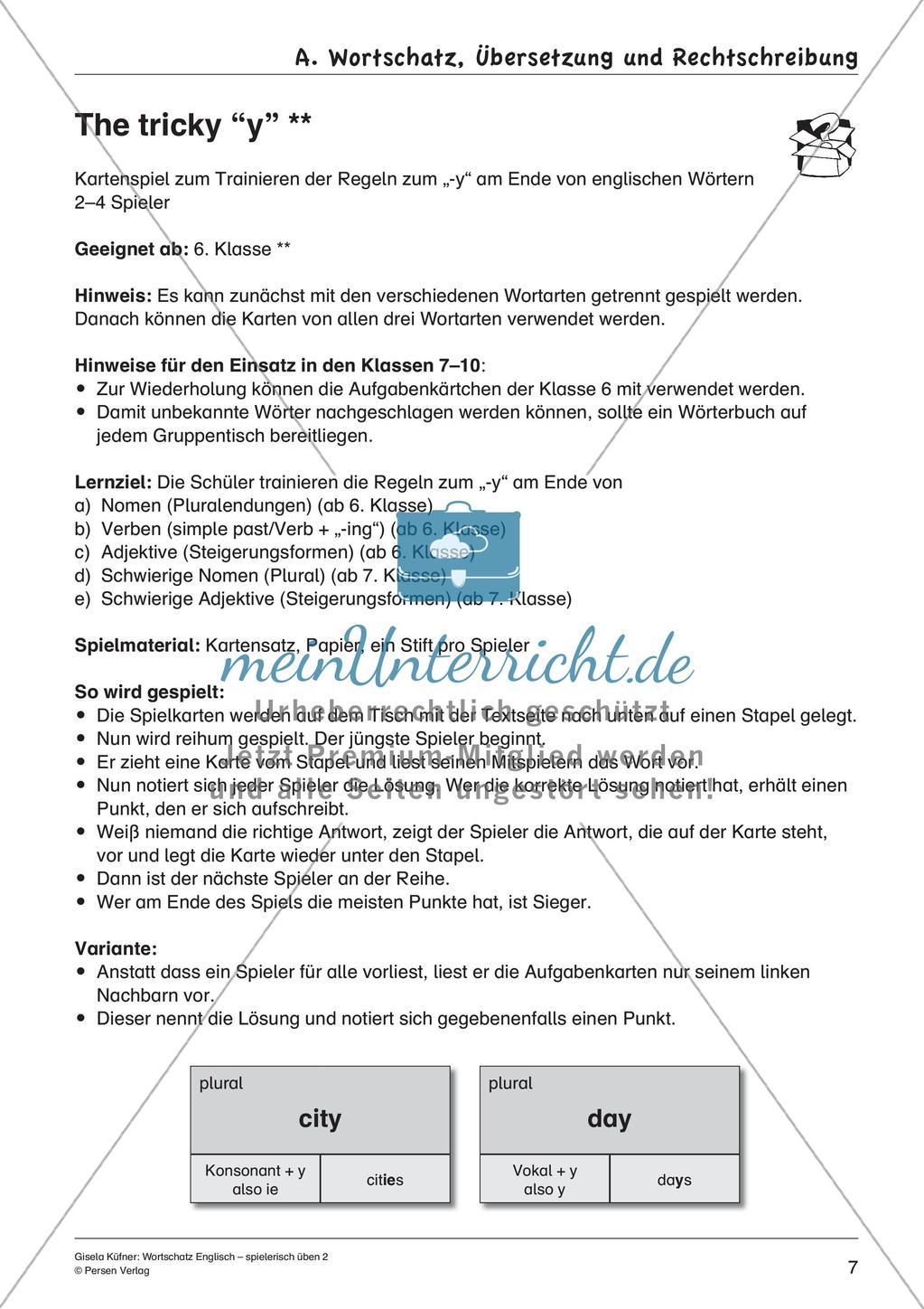 Grammatikspiele: Nomen, Verben und Adjektive Preview 9