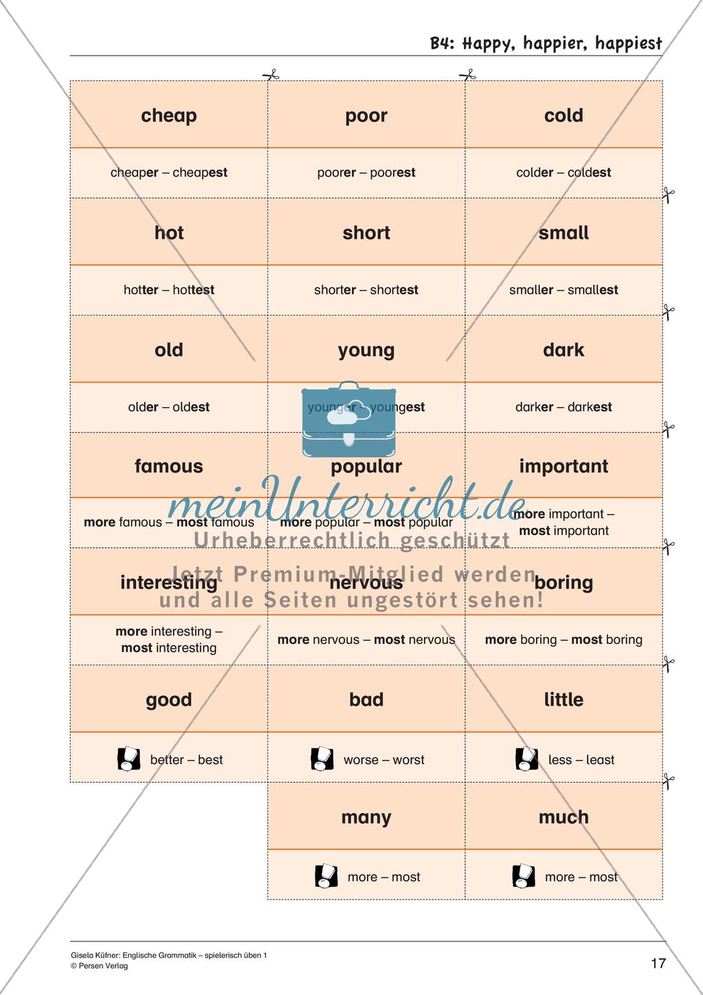 Grammatikspiele: Präpositionen, Pluralbildung, Steigerung, Fragesätze Preview 19