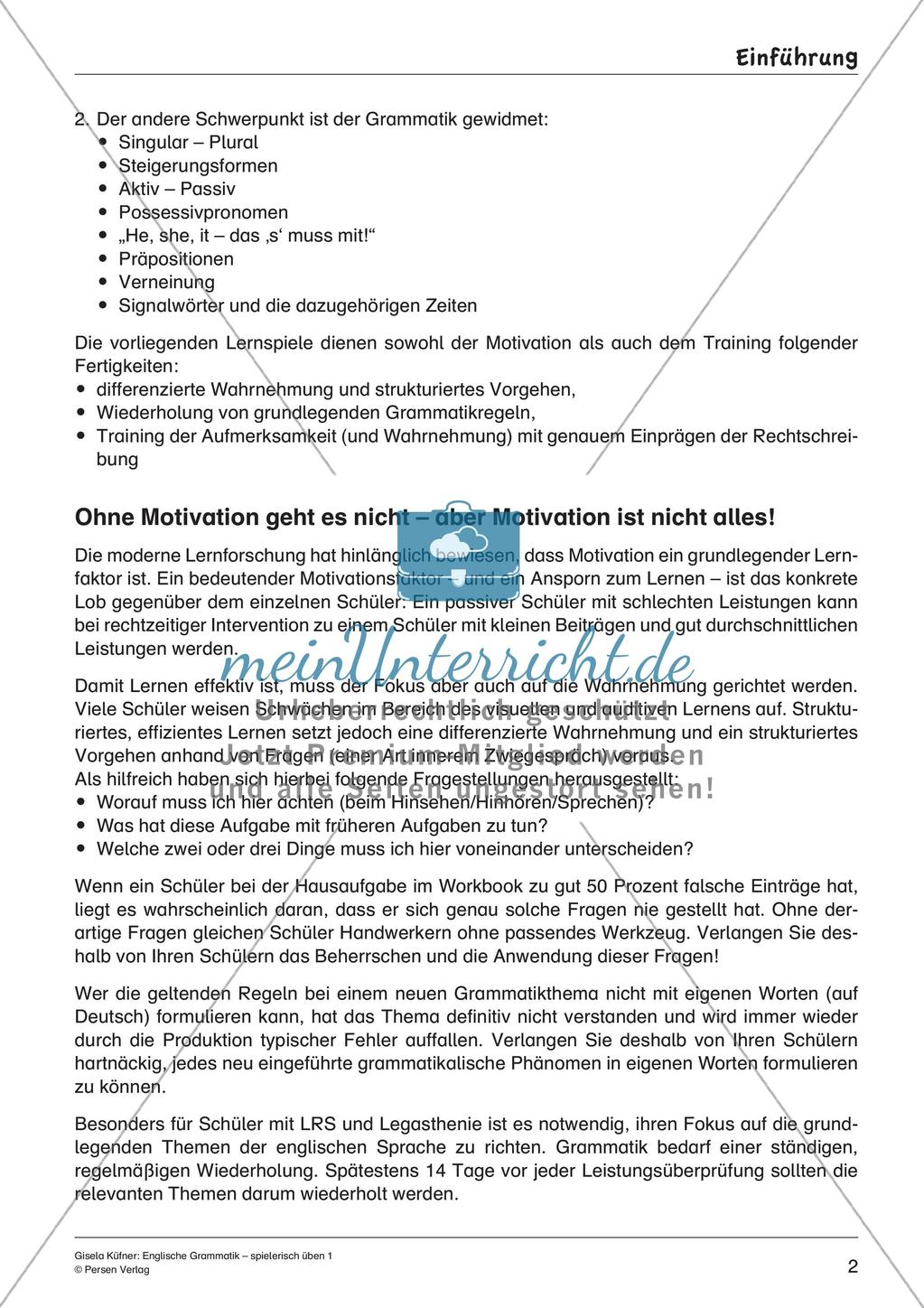 Grammatikspiele: Präpositionen, Pluralbildung, Steigerung, Fragesätze Preview 4
