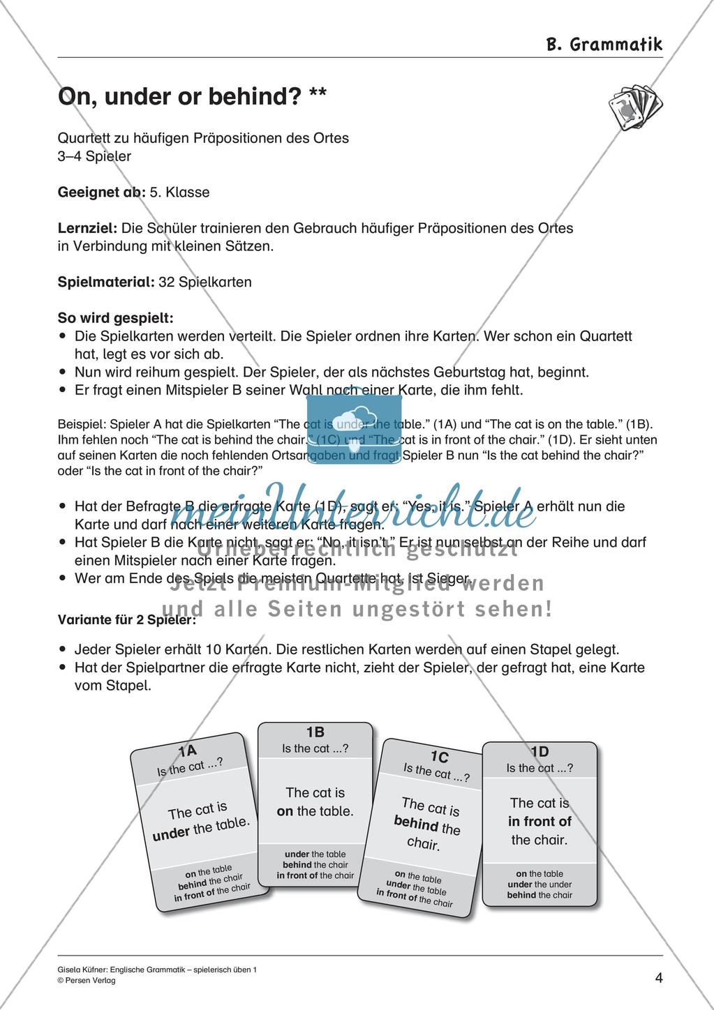 Grammatikspiele: Präpositionen, Pluralbildung, Steigerung, Fragesätze Preview 6