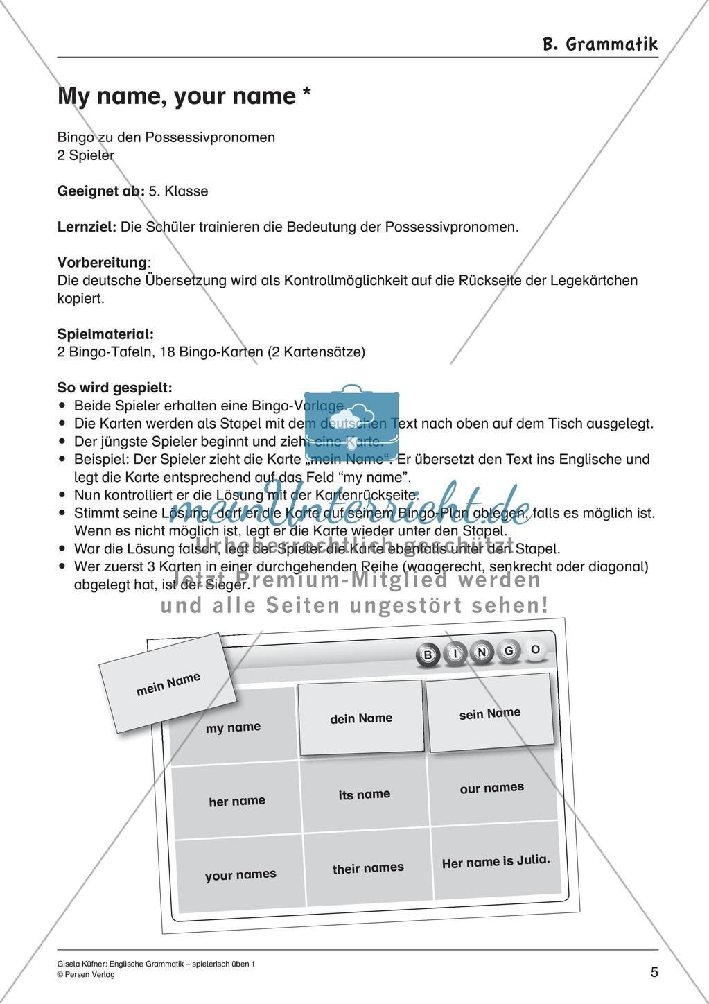 Grammatikspiele: Präpositionen, Pluralbildung, Steigerung, Fragesätze Preview 7