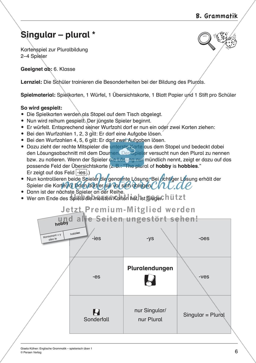 Grammatikspiele: Präpositionen, Pluralbildung, Steigerung, Fragesätze Preview 8