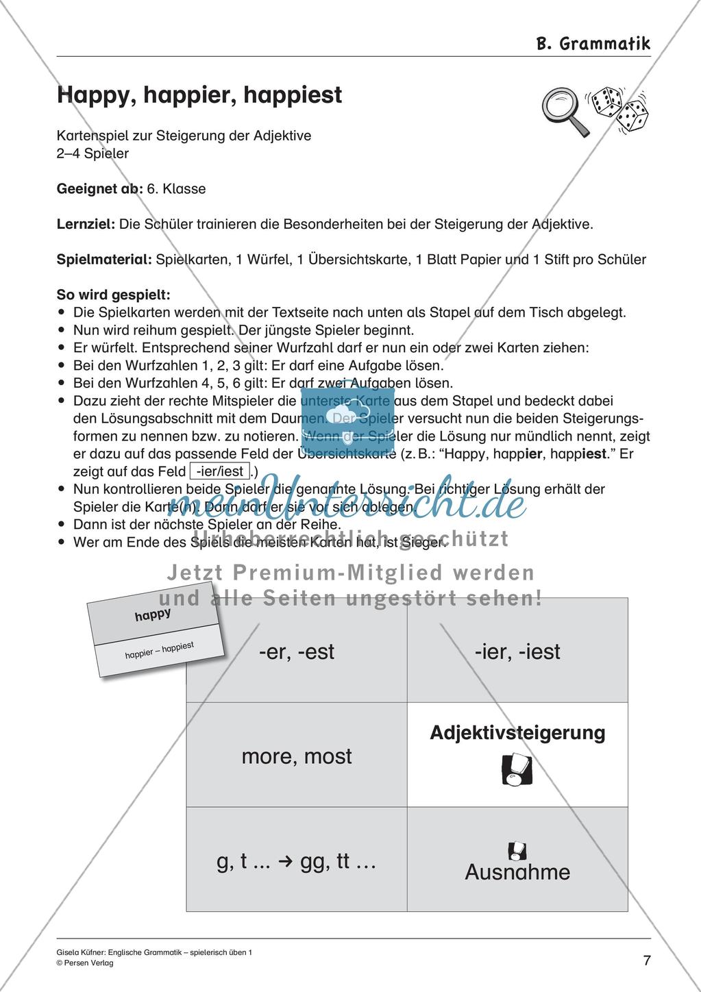 Grammatikspiele: Präpositionen, Pluralbildung, Steigerung, Fragesätze Preview 9
