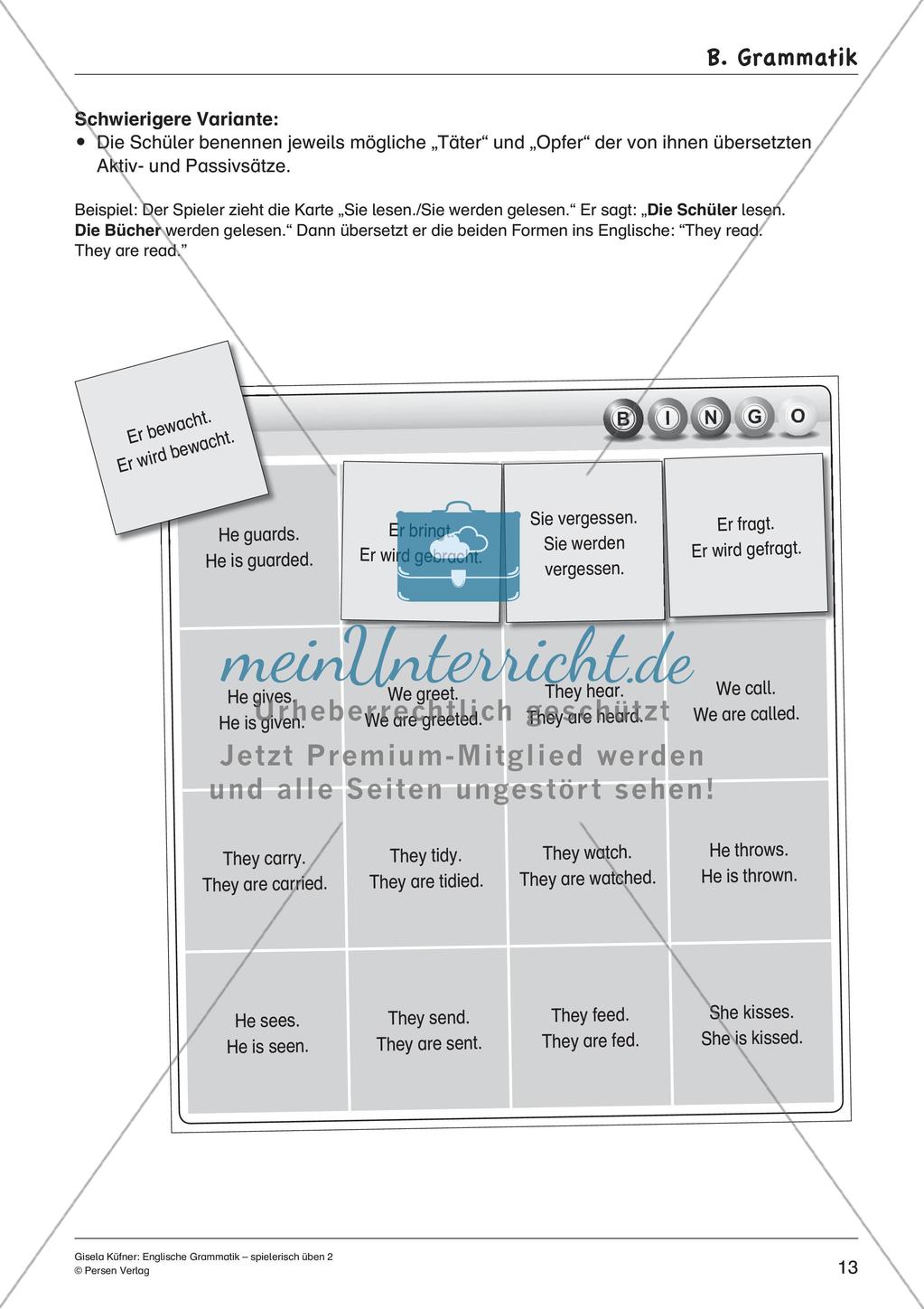 Grammatikspiele: Verben, Präpositionen und Pronomen Preview 15