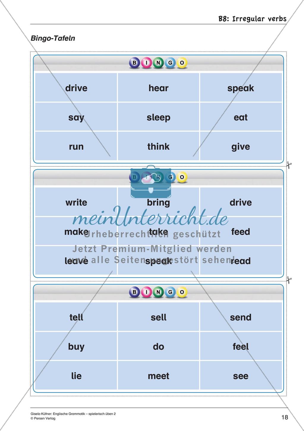 Grammatikspiele: Verben, Präpositionen und Pronomen Preview 20