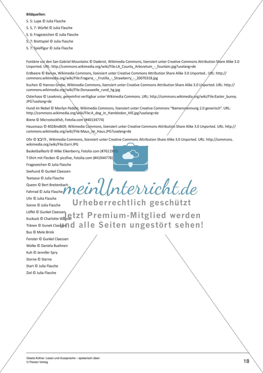 Spiele zur Übung von Lesen und Aussprache Preview 20