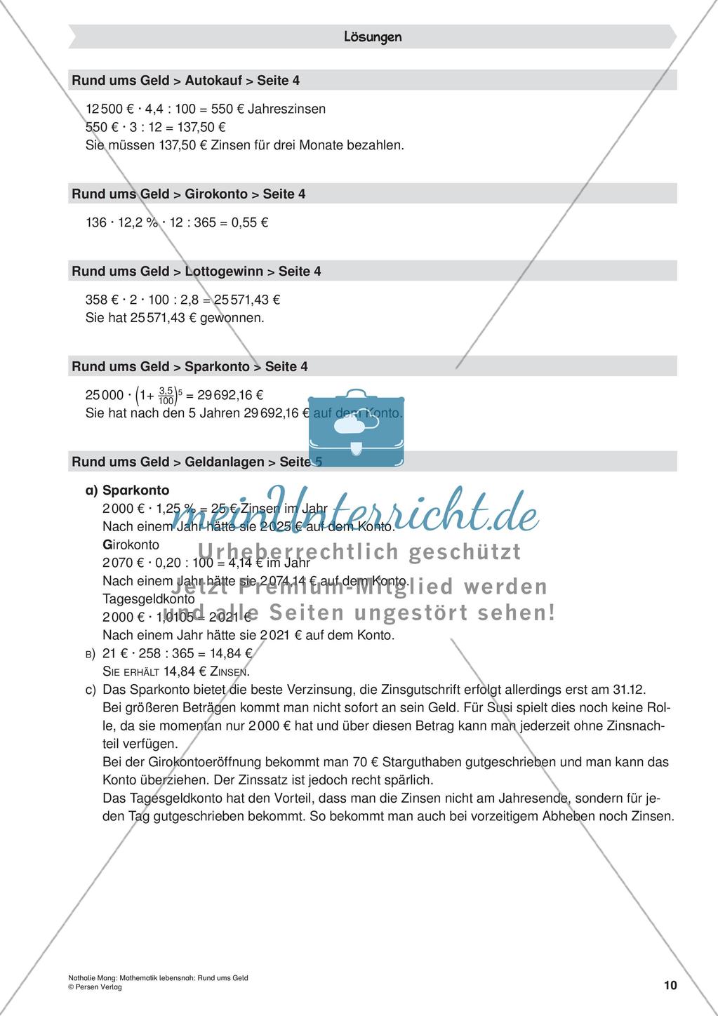 Mathematik lebensnah: Rund ums Geld Preview 12