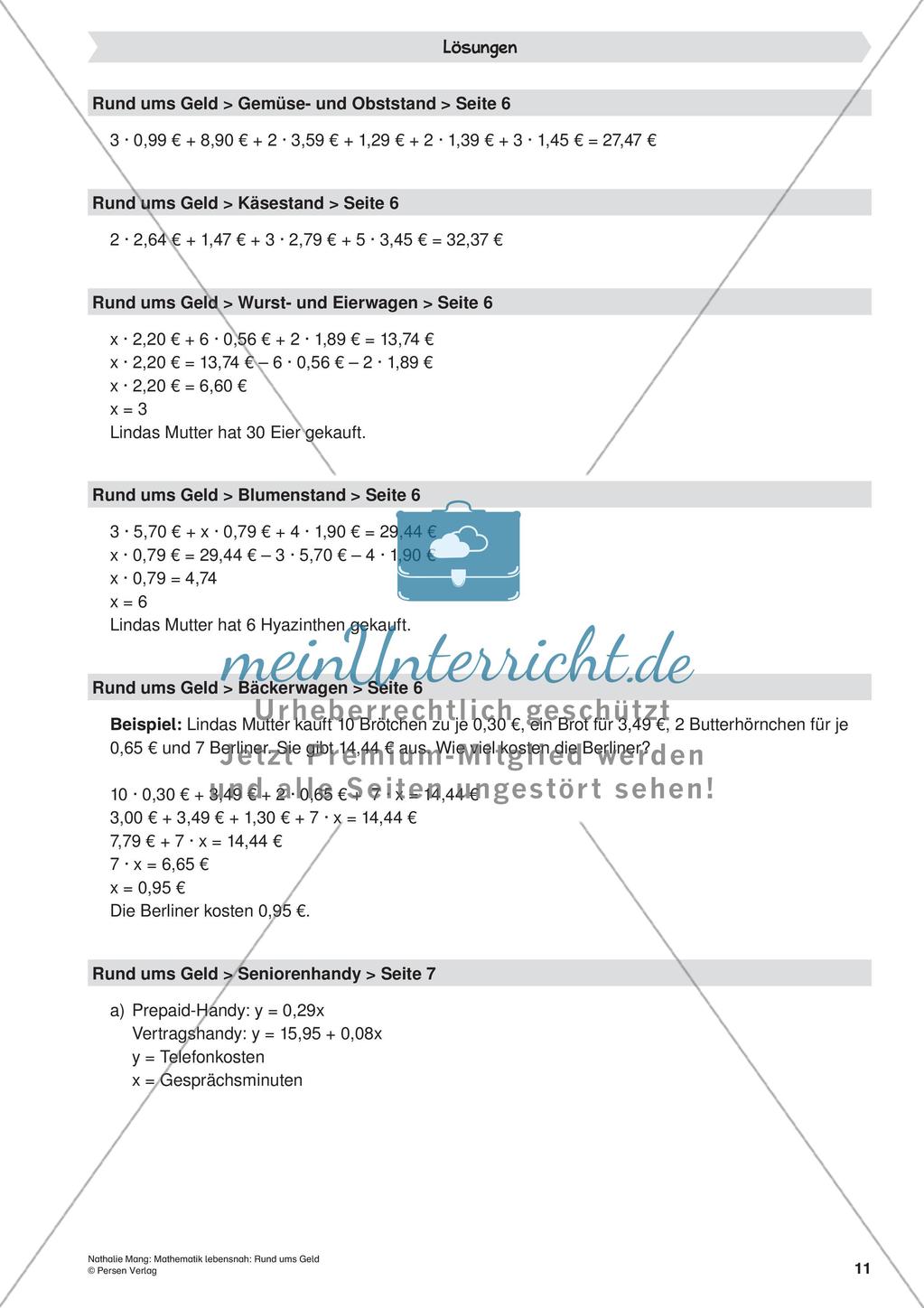 Mathematik lebensnah: Rund ums Geld Preview 13