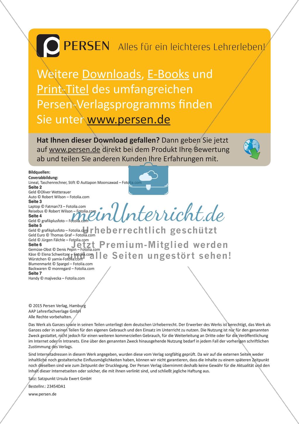 Mathematik lebensnah: Rund ums Geld Preview 15