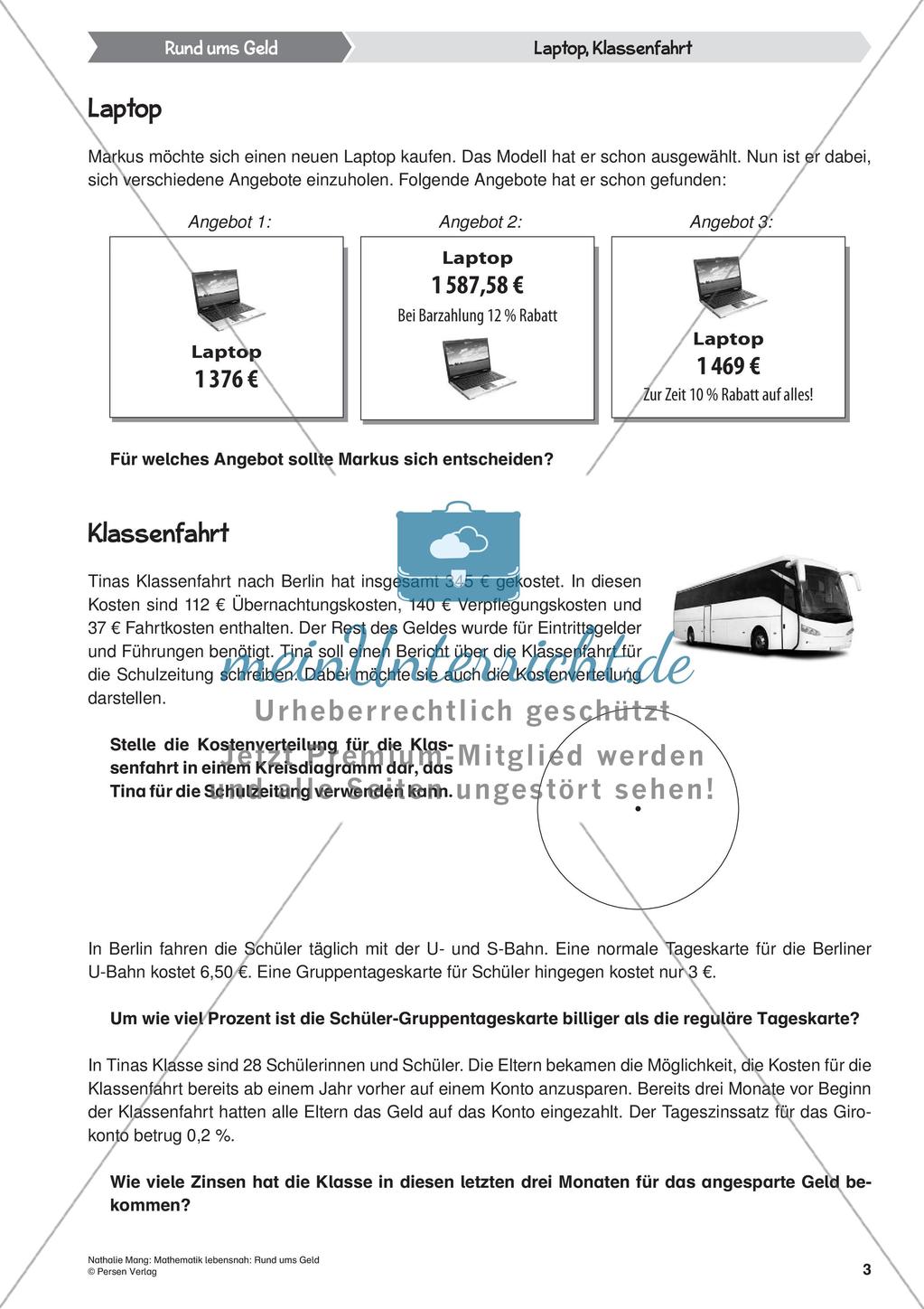 Mathematik lebensnah: Rund ums Geld Preview 5