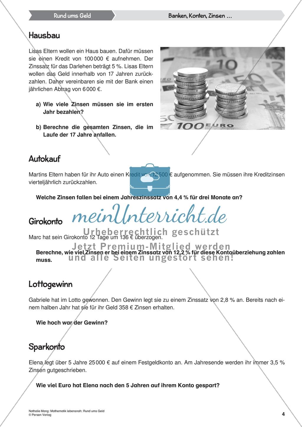 Mathematik lebensnah: Rund ums Geld Preview 6