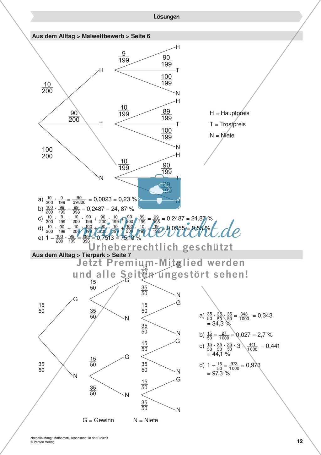 Mathematik lebensnah: In der Freizeit Preview 14