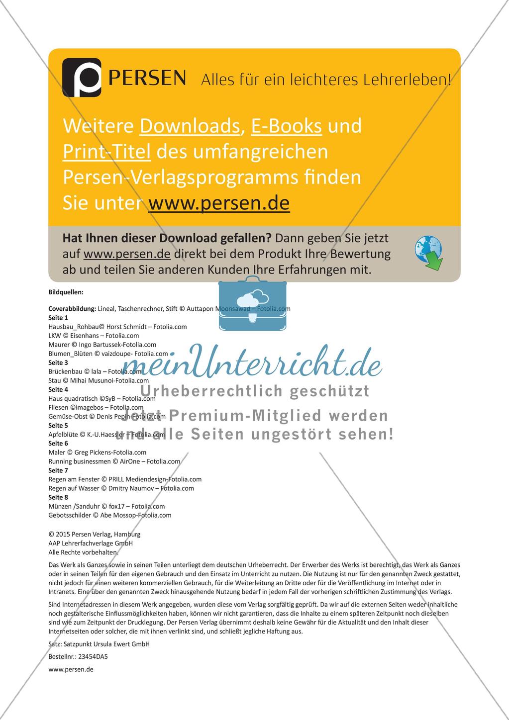Mathematik lebensnah: Auf dem Bau Preview 16