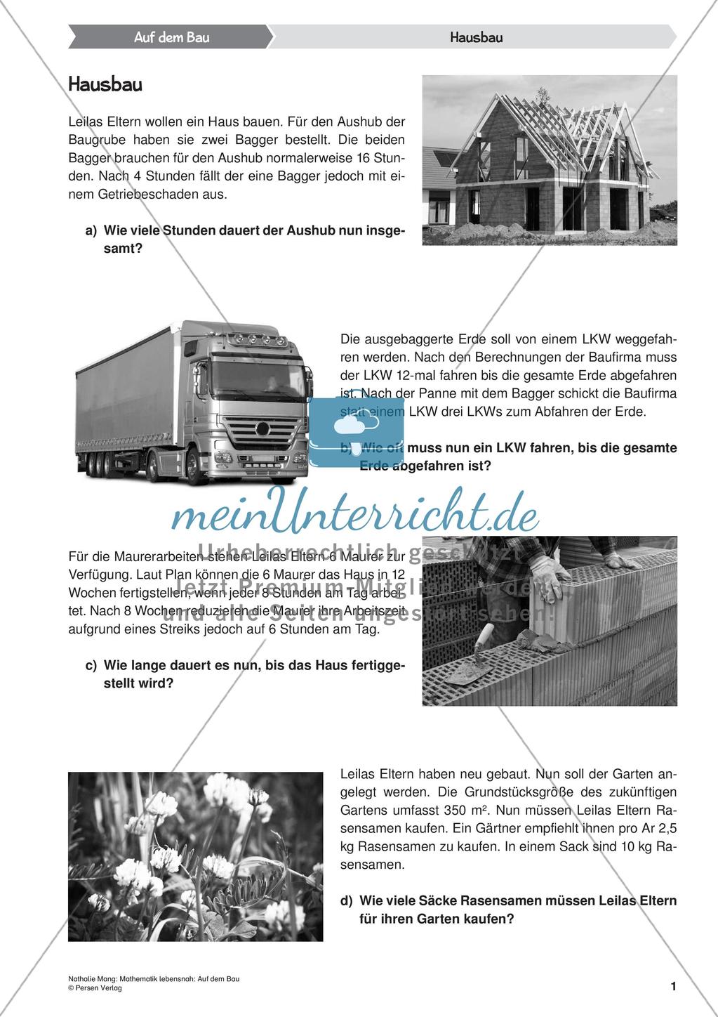 Mathematik lebensnah: Auf dem Bau Preview 3