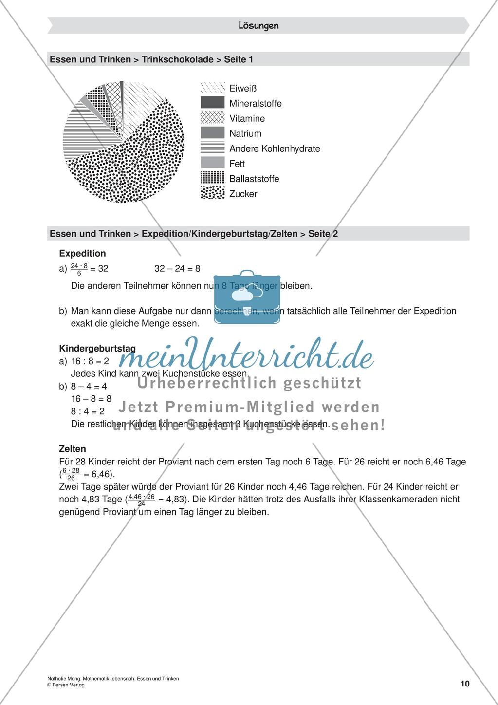 Mathematik lebensnah: Essen und Trinken Preview 12