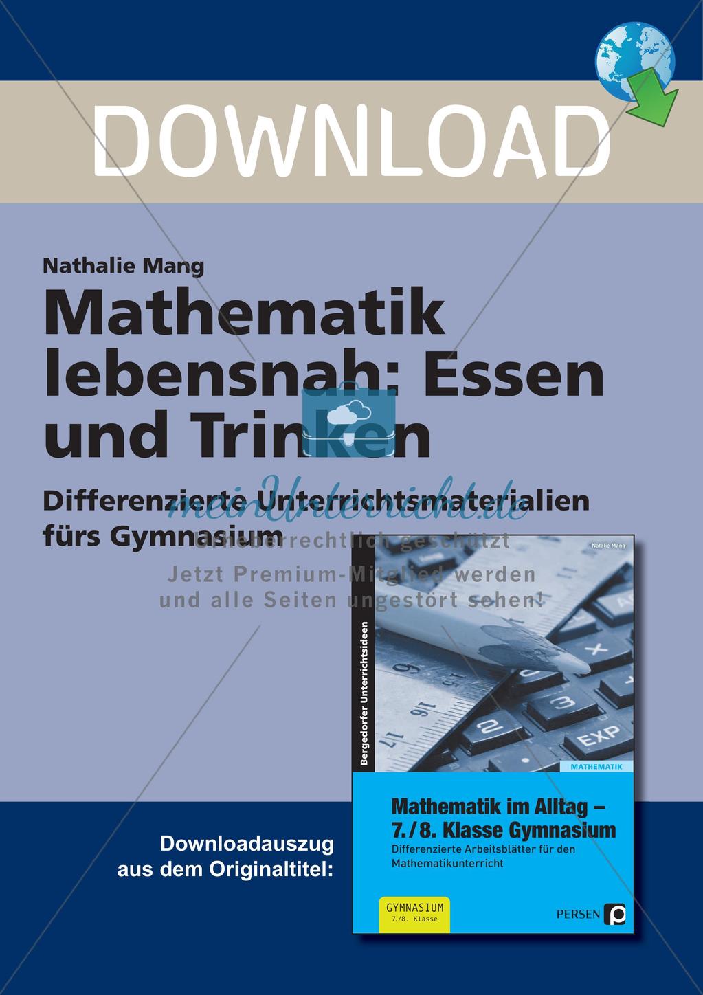 Mathematik lebensnah: Essen und Trinken Preview 1
