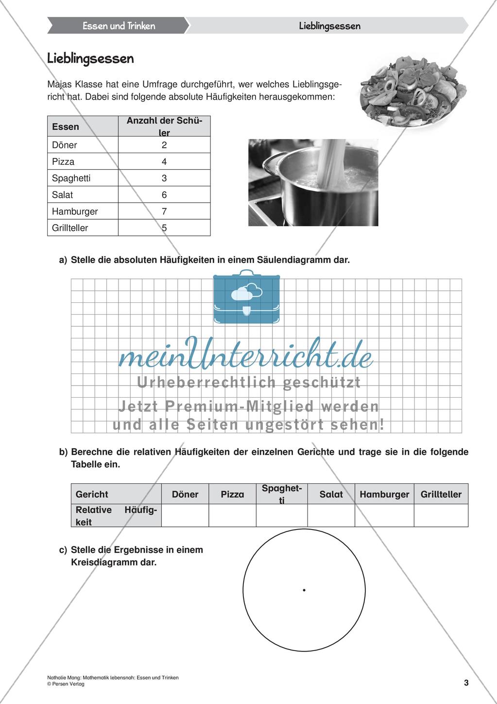 Mathematik lebensnah: Essen und Trinken Preview 5