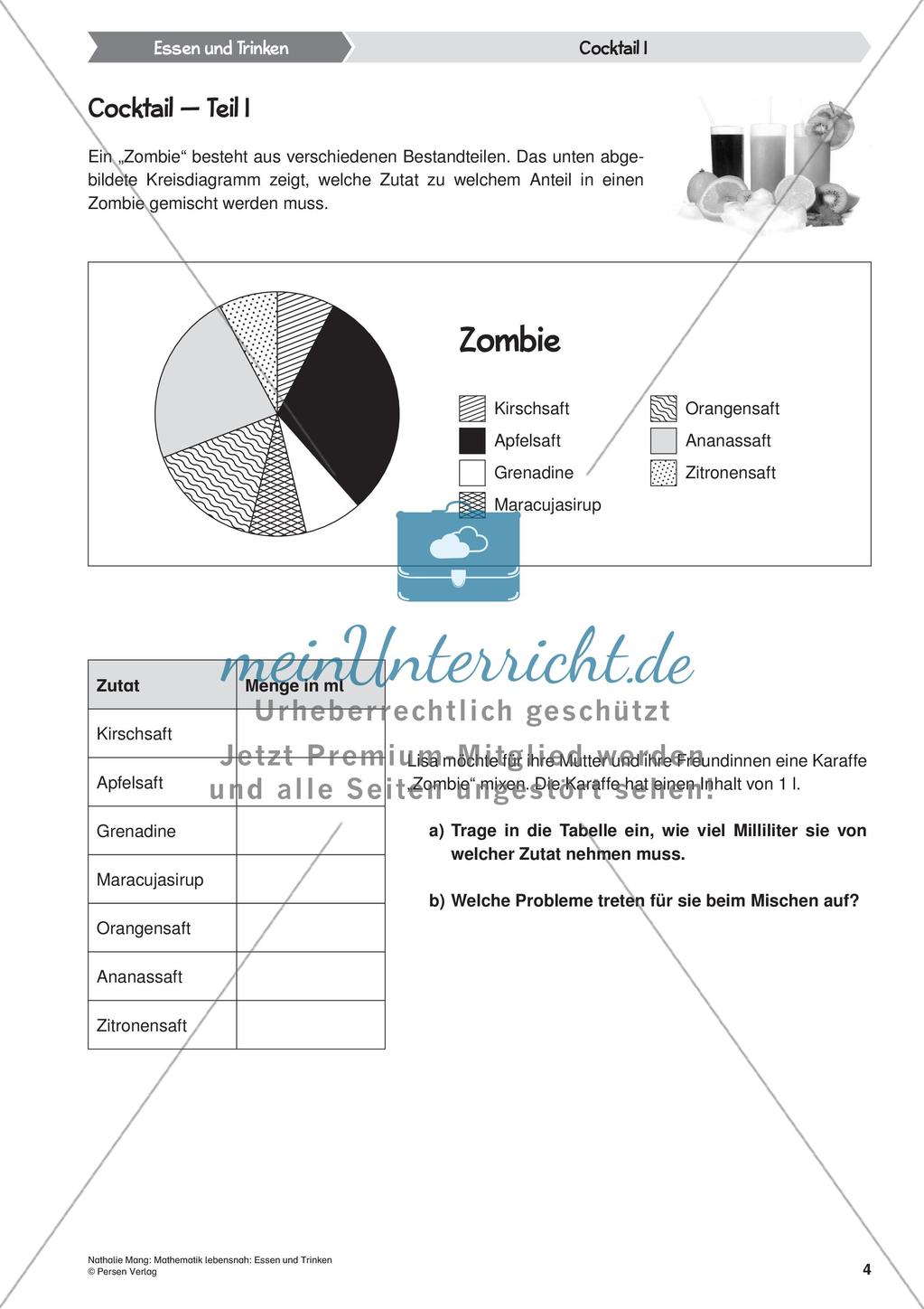 Mathematik lebensnah: Essen und Trinken Preview 6