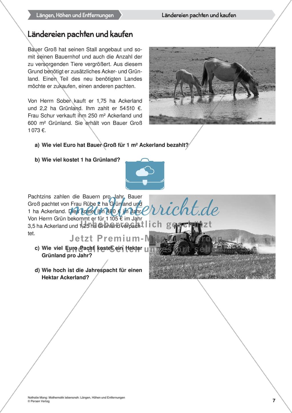 Mathematik lebensnah: Längen, Höhen, Entfernungen Preview 9