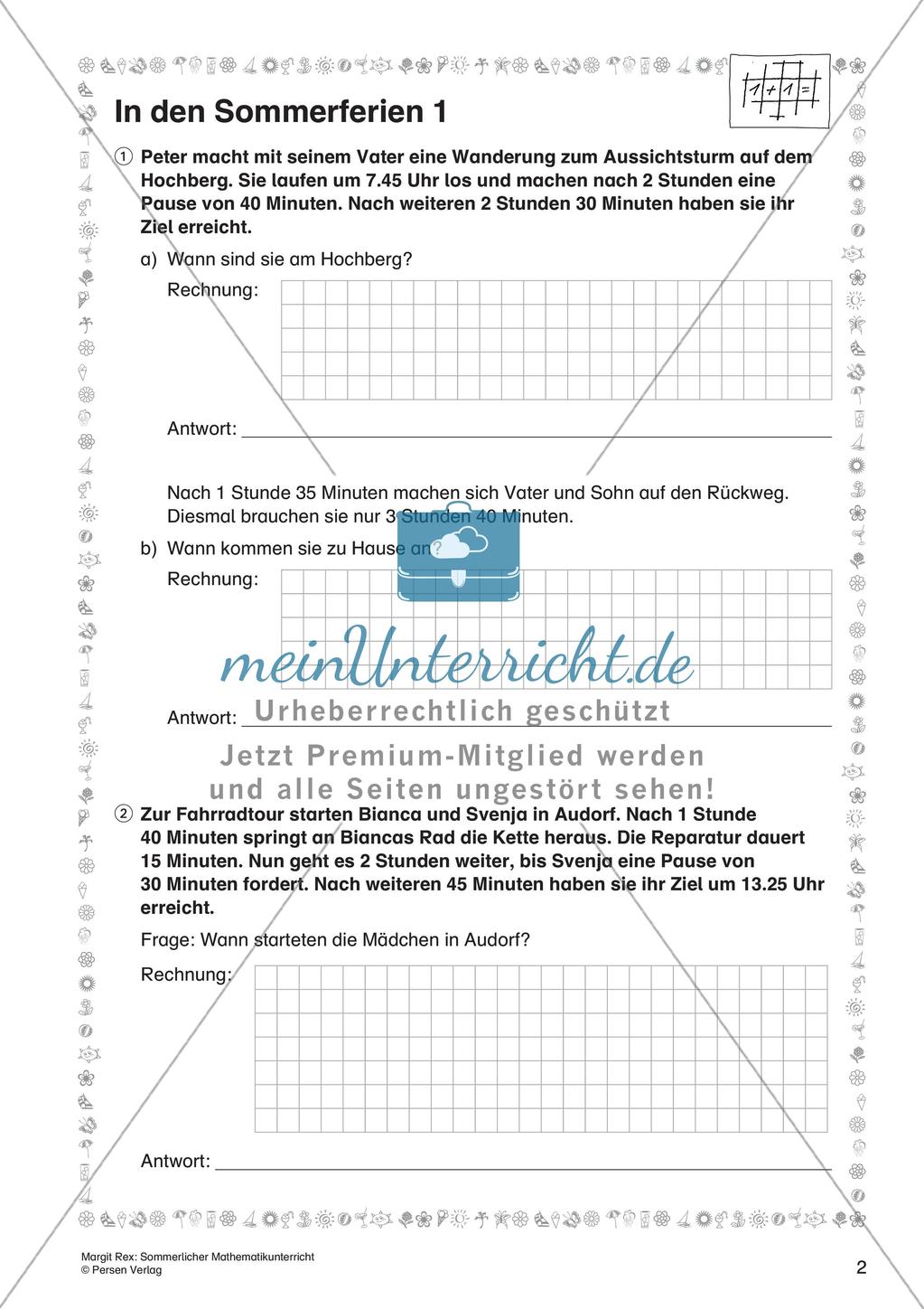 Sommerlicher Mathematikunterricht Preview 4