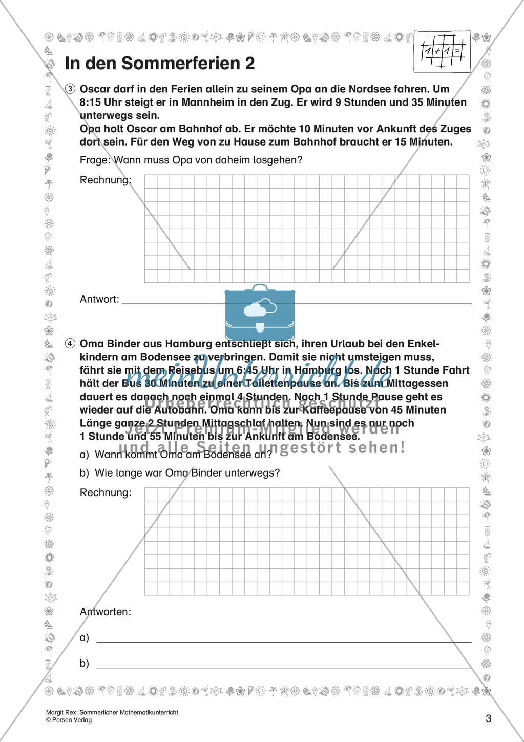 Sommerlicher Mathematikunterricht Preview 5