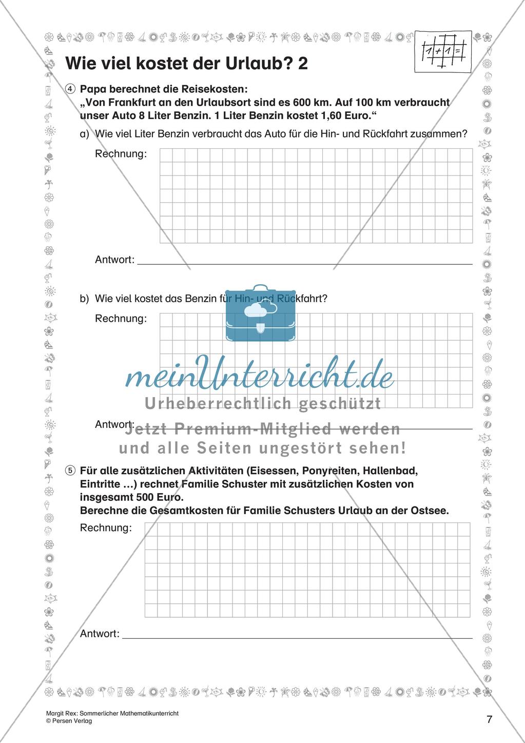 Sommerlicher Mathematikunterricht Preview 9