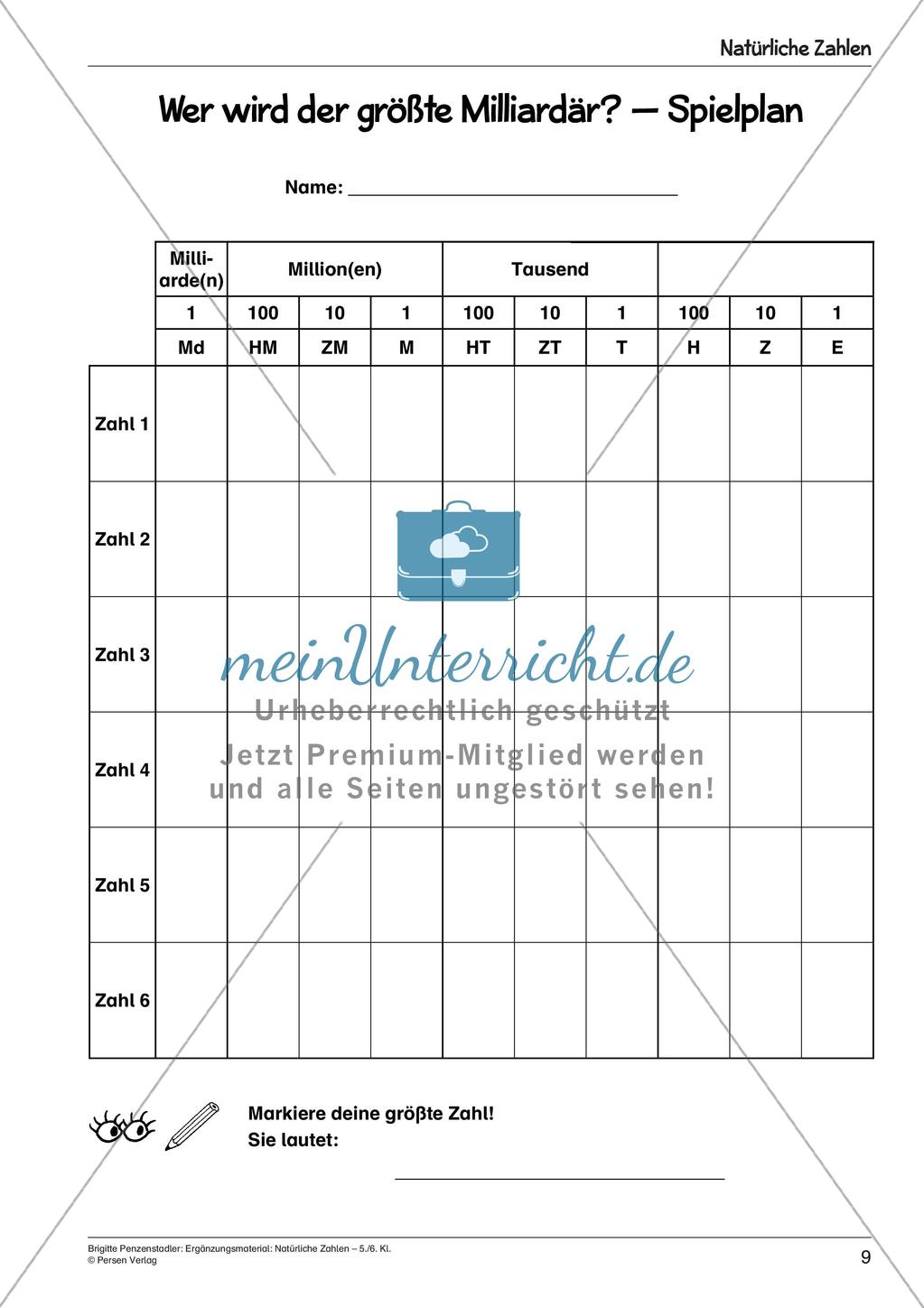 Ergänzungsmaterial: Natürliche Zahlen Preview 11