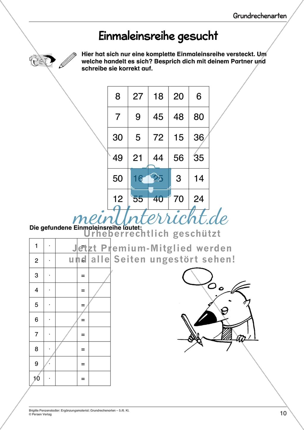 Ergänzungsmaterial: Grundrechenarten Preview 12