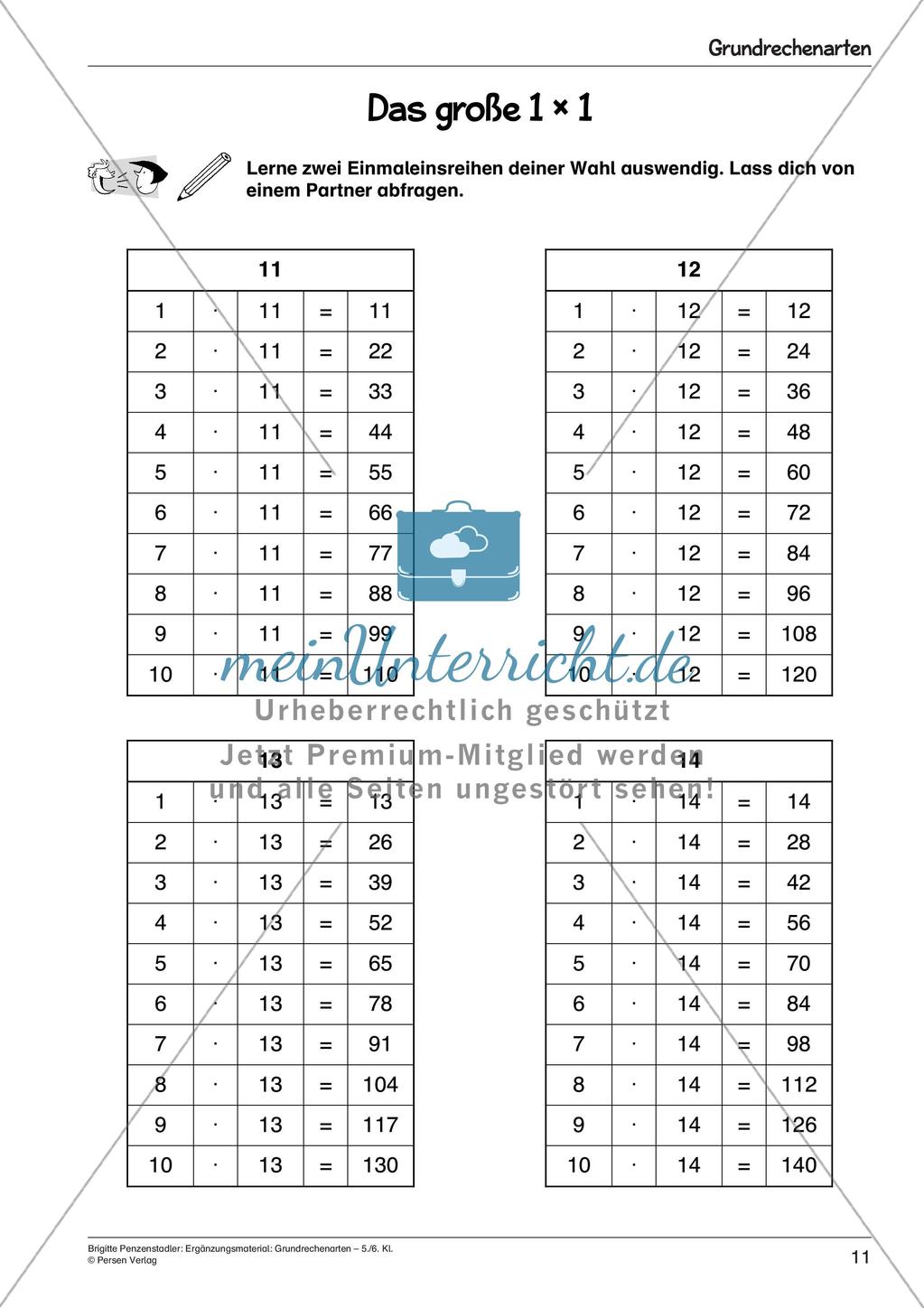 Ergänzungsmaterial: Grundrechenarten Preview 13
