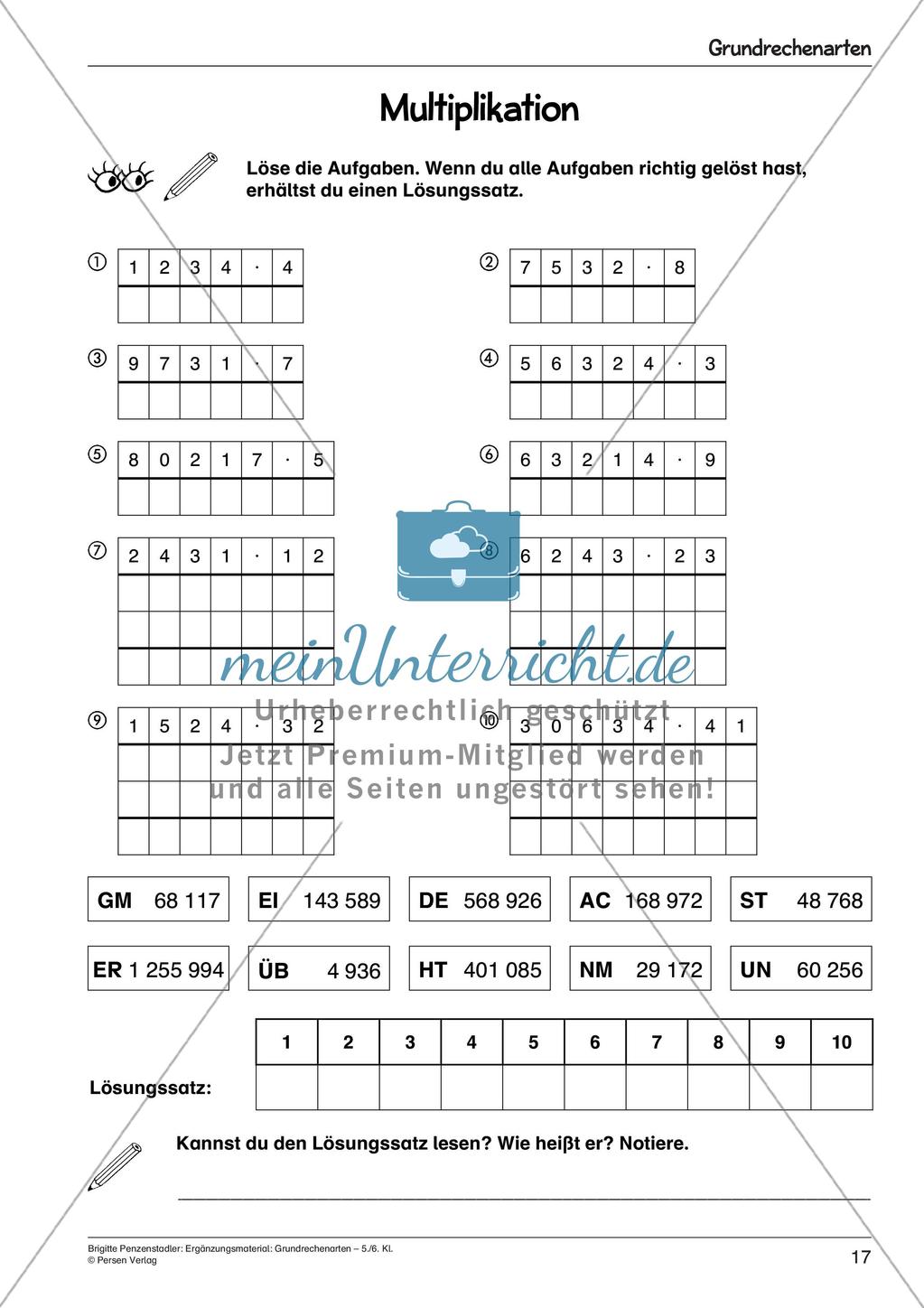 Ergänzungsmaterial: Grundrechenarten Preview 19