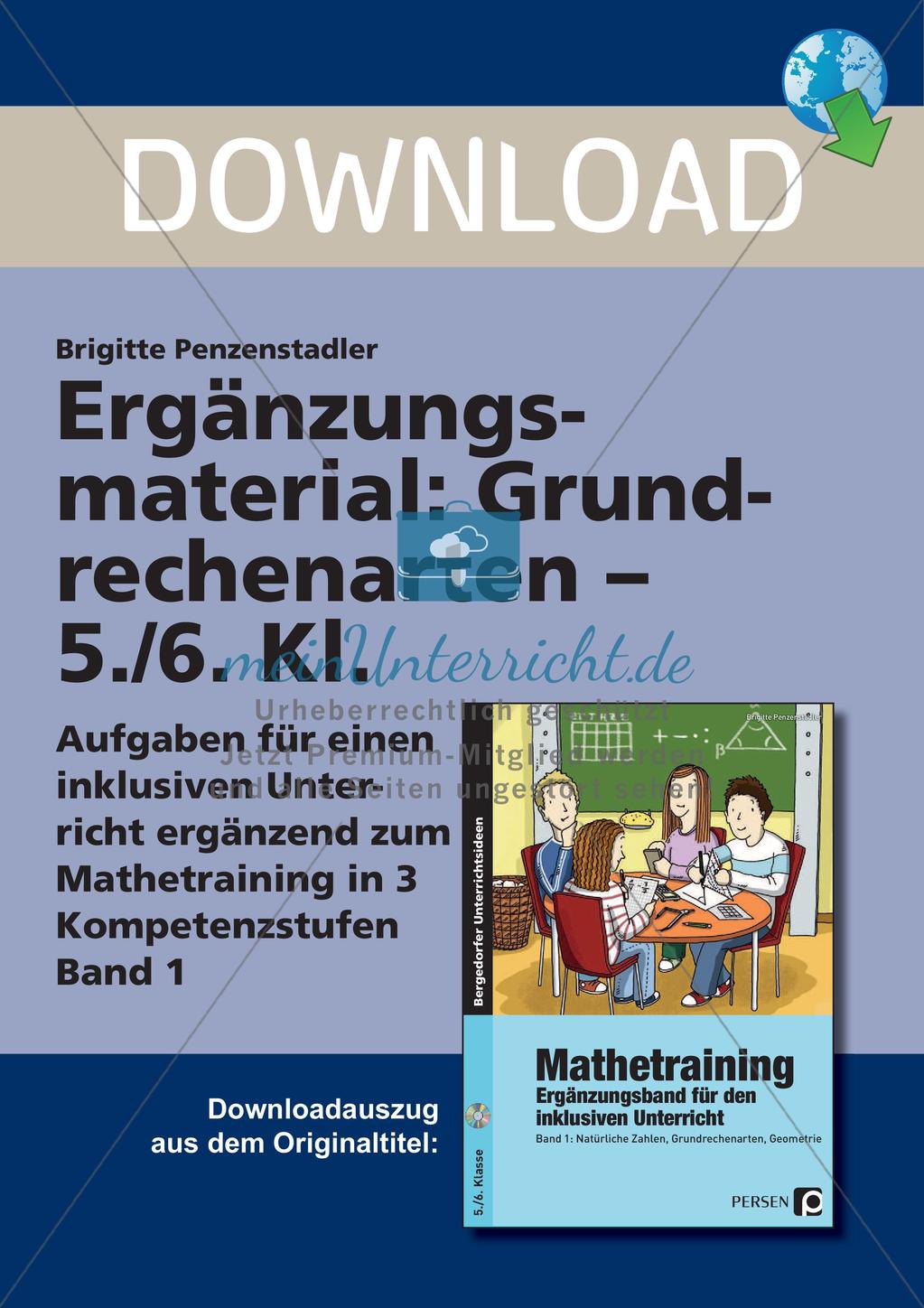 Ergänzungsmaterial: Grundrechenarten Preview 1