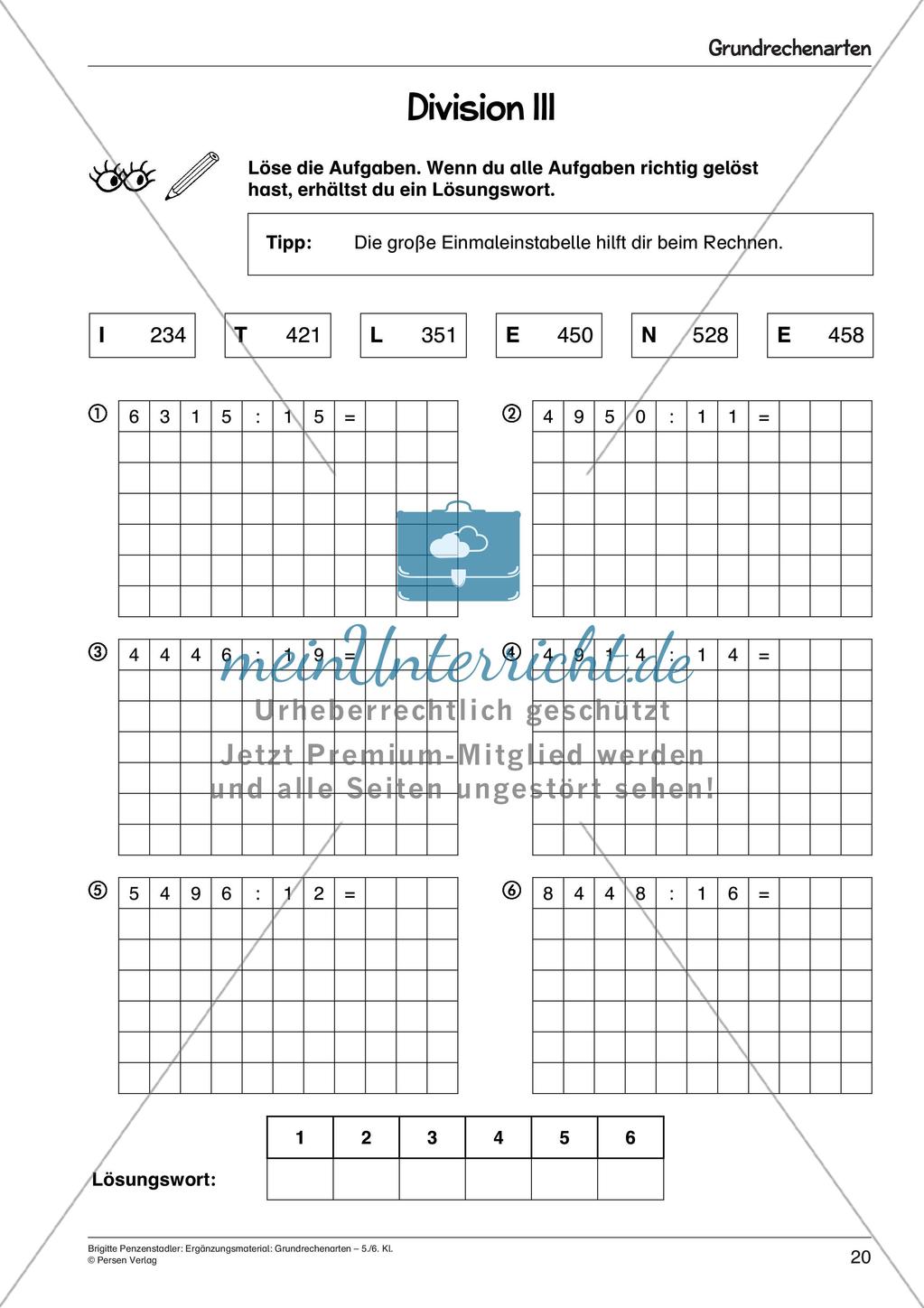 Ergänzungsmaterial: Grundrechenarten Preview 22